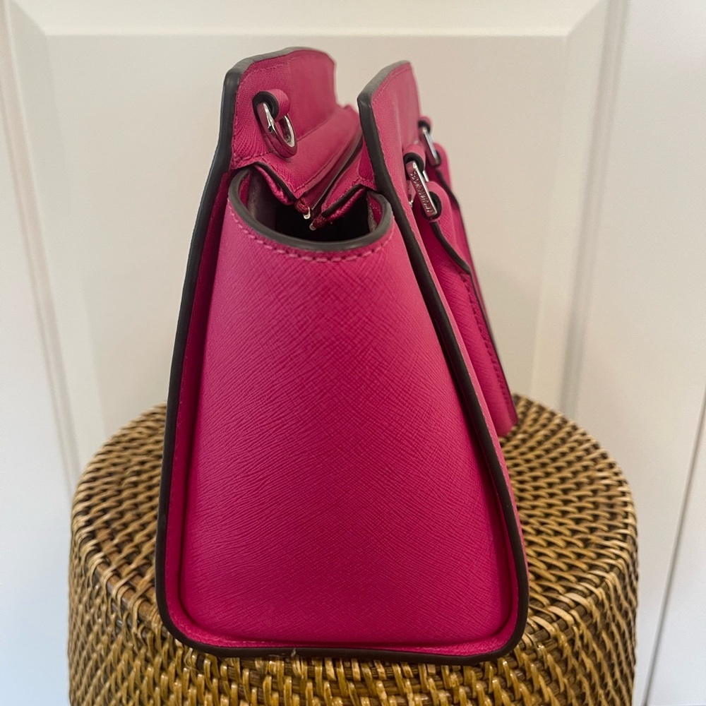 Michael Kors Selma Saffiano Pink Leather Medium Satchel Bag - Picture 2 of 8